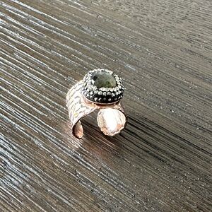 Elegant Silver and Black Stone Ring